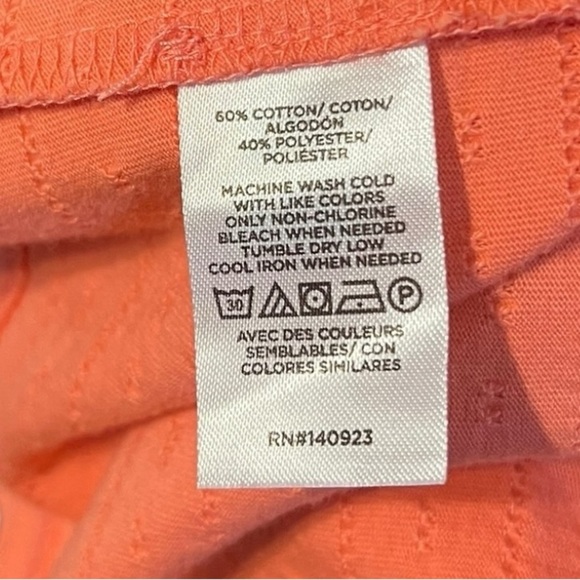 LOFT Orange Textured V-Neck Tiered Dress – Small - Picture 6 of 6